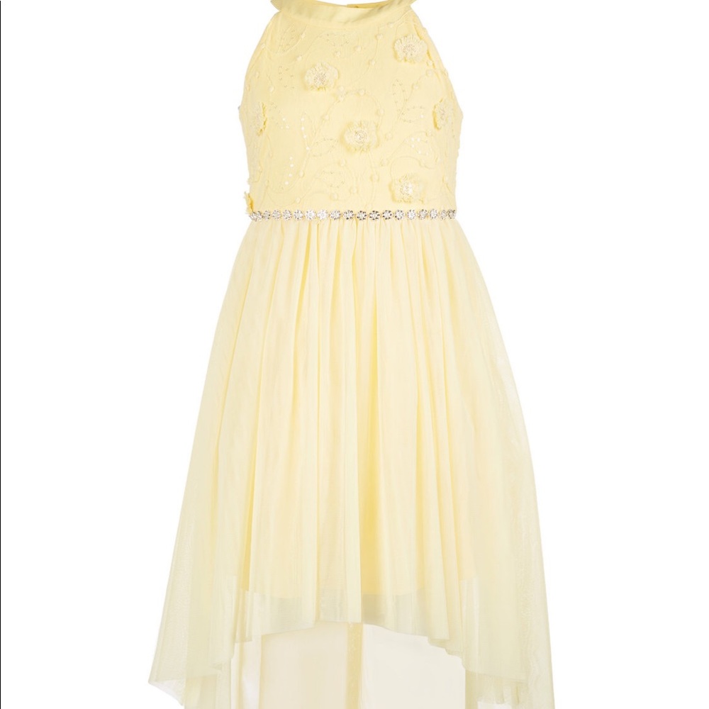 Big girls embellished high-low hem dress